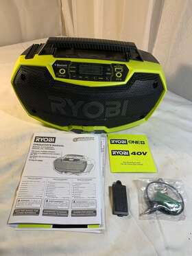 P746id Ryobi One 18v Lithium Ion Bluetooth Hybrid Stereo Boombox System