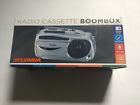 Sa83002 Sylvania Portable Stereo Boombox Radio Cassette Recorder