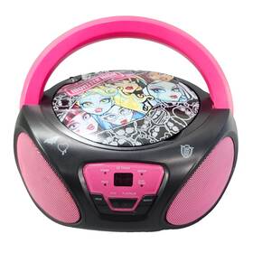56049-tru Sakar Monster High Ghoul Logo Kids Boom Box Portable Cd Player Am Fm Radio