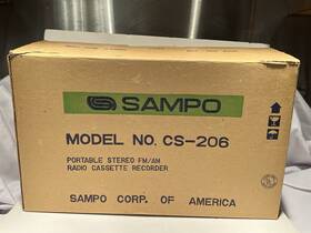 Cs-206 Sampo Vntg Portable Stereo Fm/am Radio Cassette Recorder Mib Works 1980s