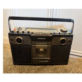 St-329 Samsung Am/fm Stereo Cassette Recorder Boombox Black Headphone Jack