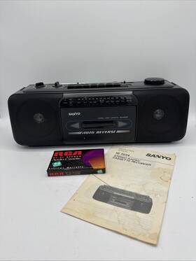 7034 Sanyo Stereo Radio/cassette Recorder M Auto Reverse Vintage Tested Works
