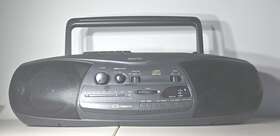 Mod-212 Sanyo Am Fm Radio Cassette Cd Boombox Bassxpander Ac Plug 8d Batteries No Remote