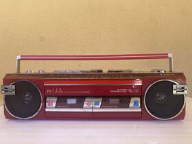 Mr-wu4a Sanyo Vintage Portable Stereo Radio Double Cassette Recorder