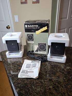 Msp-10a Sanyo Sportster Portable Speakers Vintage Minty Condition Box Papers