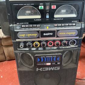 Pat-k3wt Sanyo Pat-k5 Vintage Boombox Double Cassette Vocal Changer Sing Along Working