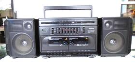 W232 Sanyo Vintage M Am/fm Stero Double Cassette Recorder - Detachable Speakers