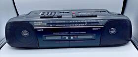 W729 Sanyo Dual Cassette Am/fm Radio Model M Vintage Tested And Working
