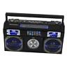 Sb2145b Retro Street Bluetooth Boombox With Fm Radio Cd Player Black