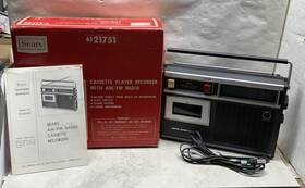 6121751 Sears Cassette Player/recorder W Am/fm Box/manual Works Needs Repair