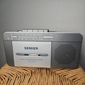 Semier 692760781802 Retro Boombox Cassette Player Amfm Radio Stereo Ac Poweredor Batterye1fc