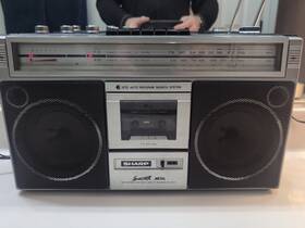 Gf-228st Sharp Stereo Radio Cassette Recorder Boombox Working