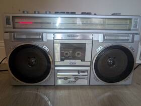 Gf-229 Sharp Cassette Radio Boombox With Working And Tape Speed Adjust