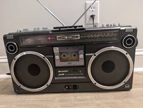 Gf-303sb Sharp Gf-303st Vintage Boombox With Aux Input And Working Cassette