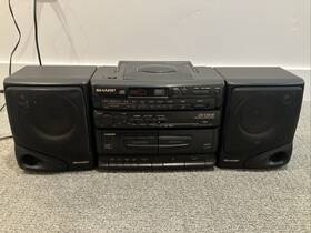 Gx-cd130 Sharp Cd Dual Cassette Am/fm Radio Boombox Detachable 2-way Speakers