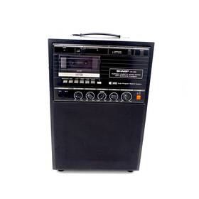 Hk-25s Sharp Vtg Portable Cassette Sound System Slide/sync Battery Powered