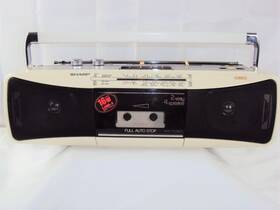 Qt-249z Sharp W Vintage Stereo Cassette Mini Boom Box Very Rare Super Cond