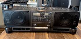 Qt-73cd-gy Sharp Vintage Cd Radio Cassette Recorder Junk Retro Japan Jp Rare