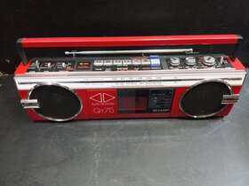 Qt-75 Sharp Vintage Red Boombox Am Fm Radio Cassette Tape Player Works Parts