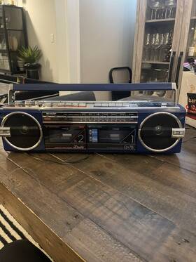 Qt-78 Sharp Vtg Boombox Stereo Double Cassette Tape Player Am/fm Radio Rare