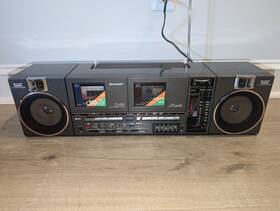 Qt-88zd Sharp Qt-88g Fm Cassette Player Portable Hi-fi Component System Left Tape Works