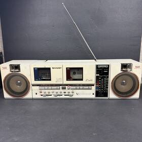 Qt-89ew Sharp Vintage Qt-89 Boombox Dual Cassette Radio Portable Stereo Works