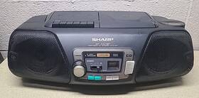 Qt-cd121 Sharp Vtg Portable Boombox Am-fm Radio Cd Cassette Player Tested Works