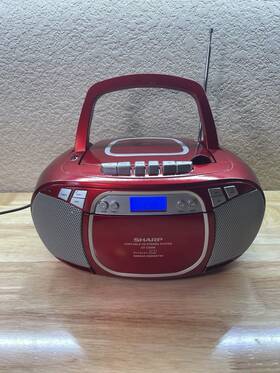Qt-cd290 Sharp Cd/radio/cassette Boombox Red Tested And Working
