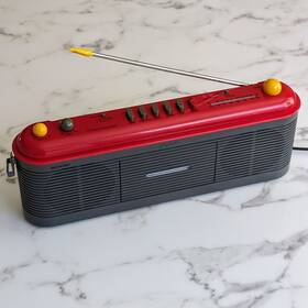 Qt-f40c Sharp Vintage R Red Am Fm Radio Cassette Recorder Boombox Parts/repair