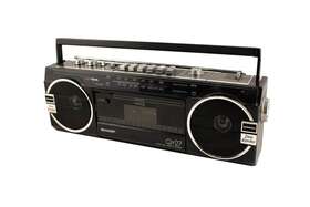 Qt27 Sharp Small Boombox Vintage 1980s Black Tape Non-working