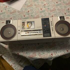 Qt37z Sharp White Stereo Radio Tape Recorder 1980 Japan Vintage Rare