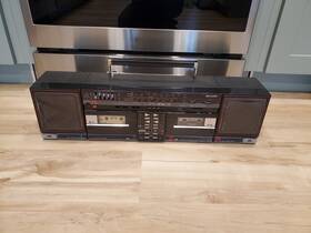 Qt-94z Sharp Qt94 Rare Vintage Double Cassette Player - Bk Boombox Read