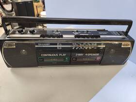 Wq-268e Sharp Vtg Boombox Stereotwin Cassette Tape Player Recorder Radio Vintage