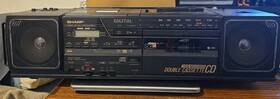 Wq-cd30 Sharp Vintage Twin Mechanism Double Cassette Cd Player Boom Box Exc