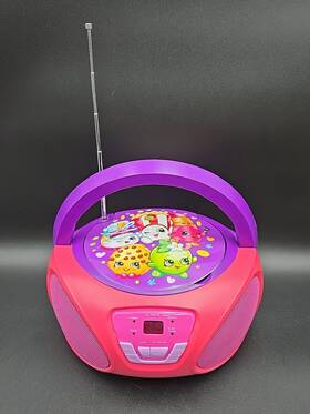 Cr1-01033 Shopkins 2016 Portable Cd Player With Am/fm Radio Boombox Tested And Working