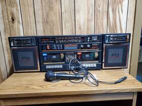 S1032 Sigma Rare Vintage Boombox Karaoke Radio Cassette Am Fm Microphone