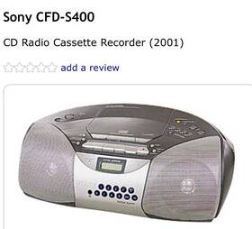 Cfd-s400 Sony Cdf-s400 Cd Portable Boombox With Power Cord - Cassette Not Working
