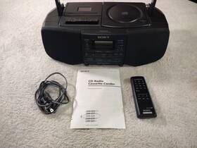 Cfd-533 Sony Vtg Boombox Cd Radio Cassette Recorder Blaster Rare Bass Remote