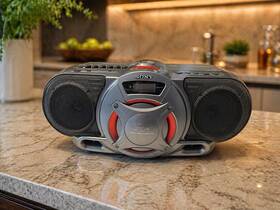 Cfd-e85 Sony Boombox Cd Cassette Player Am/fm Radio Silver Red Black Wired