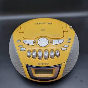 Cfd-s25 Sony Yellow Cd Radio Cassette Boombox Portable Stereo Untested