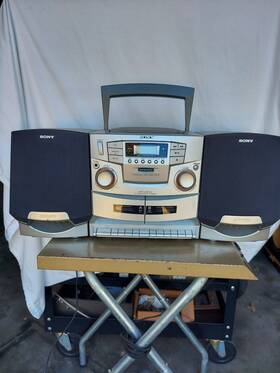 Cfg-zw755 Sony Jambox Cd Double Cassette Radio Tested