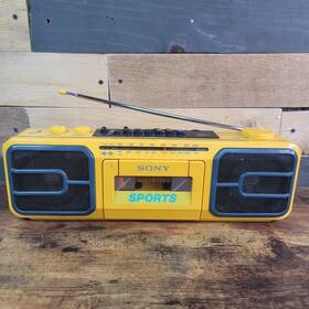 Cfs-950 Sony Cfs-50 Stereo Radio Cassette Yellow Vintage - Working With Broken Handle