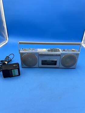 Cfs-6 Sony Vtg Stereo Cassette-corder 2 Band Boombox With Power Cord Tested