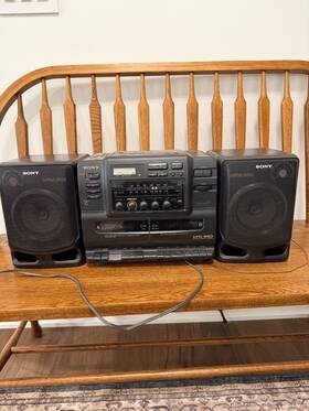 Cfd-550 Sony Cgo-550 Vtg Boom Box Double Cassette Cd Player Am Fm Radio Detach Speakers