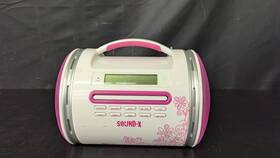 Npcd-270 Sound X Model Cd/aux/radio Boombox Pink/white 11 Inch Long 9 Tall