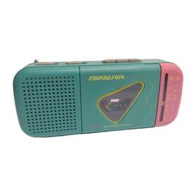 4610hpl Soundesign Vintage 90s Portable Am/fm Radio Cassette Player Pink And Blue Tested