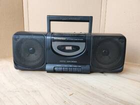 4662blk Soundesign Vintage Stereo Boombox Cassette Detachable Speakers Works