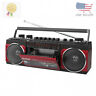 Src232btred Sylvania Bluetooth Cassette Radio Boombox Portable Speaker Red