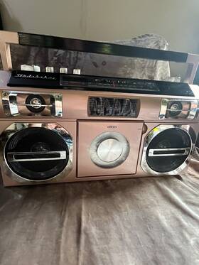 Sb2145rg Studebaker Rosegold 80s Retro Street Bluetooth Boombox With Fm Radio Cd Player See Video