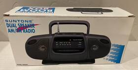 Suntone 022477020008 Mini Boom Box Dual Speaker Am/fm Radio Near Mint In Works Great Look